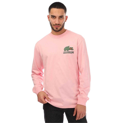 Lotus Pink - Side - Lacoste Mens x Minecraft Long-Sleeved T-Shirt