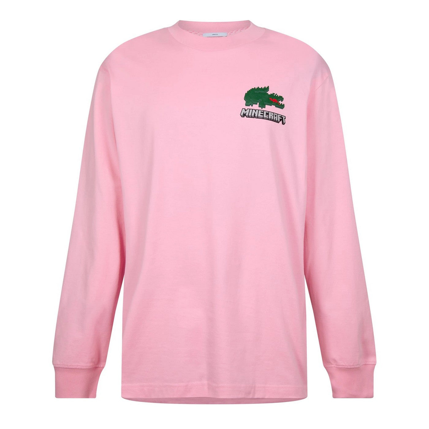 Lotus Pink - Front - Lacoste Mens x Minecraft Long-Sleeved T-Shirt