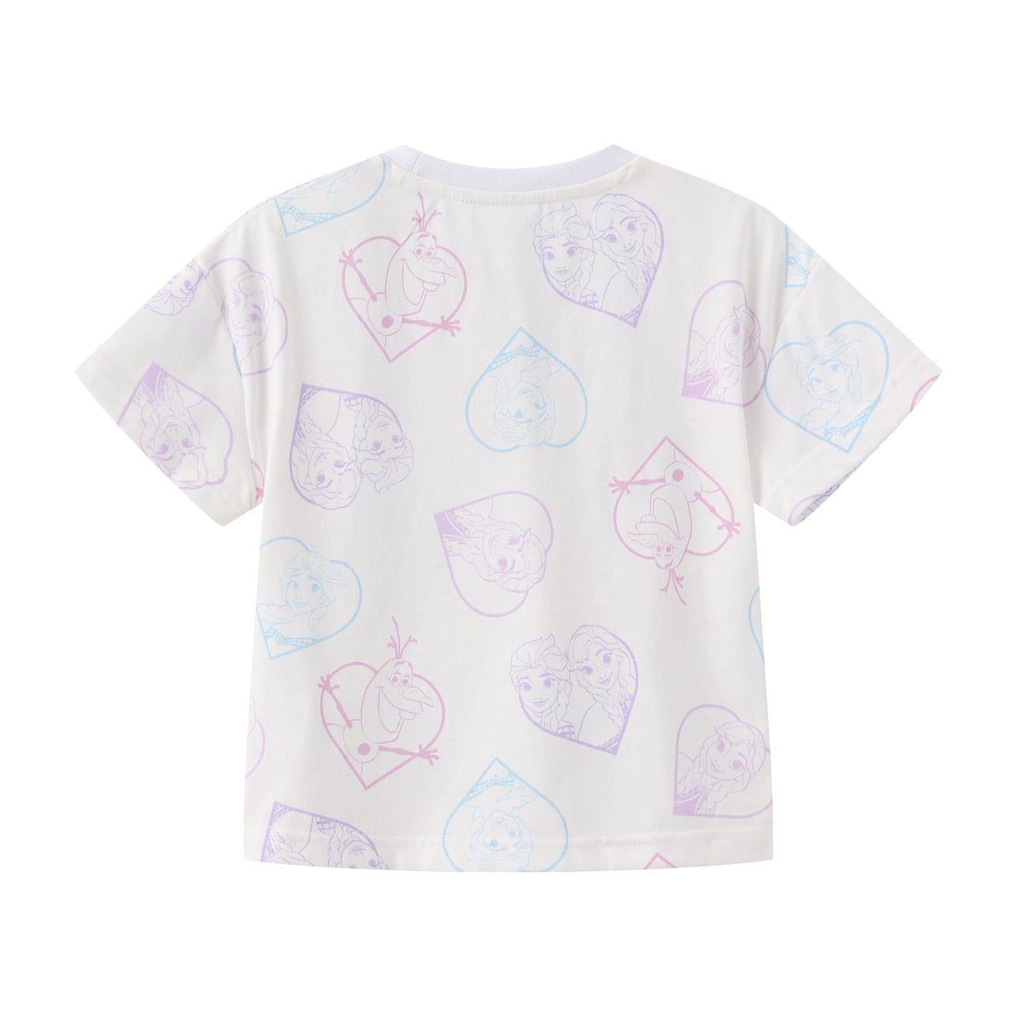 Frozen - Back - Frozen Childrens-Kids Elsa Anna Olaf Printed T-Shirt