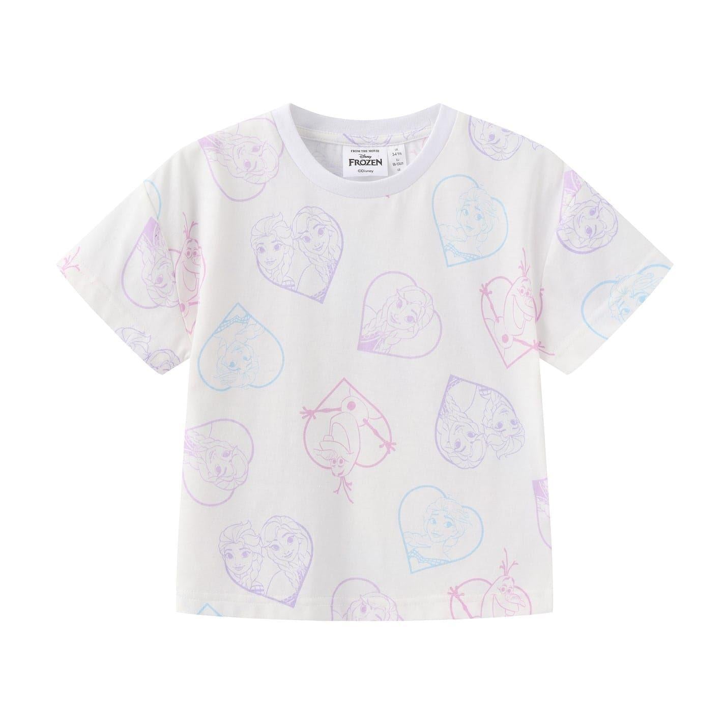 Frozen - Front - Frozen Childrens-Kids Elsa Anna Olaf Printed T-Shirt