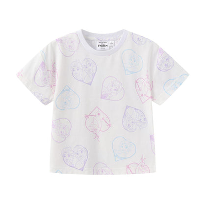 Frozen - Front - Frozen Childrens-Kids Elsa Anna Olaf Printed T-Shirt