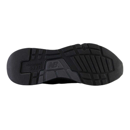 Black - Back - New Balance Mens 977r Leather Flat Trainers