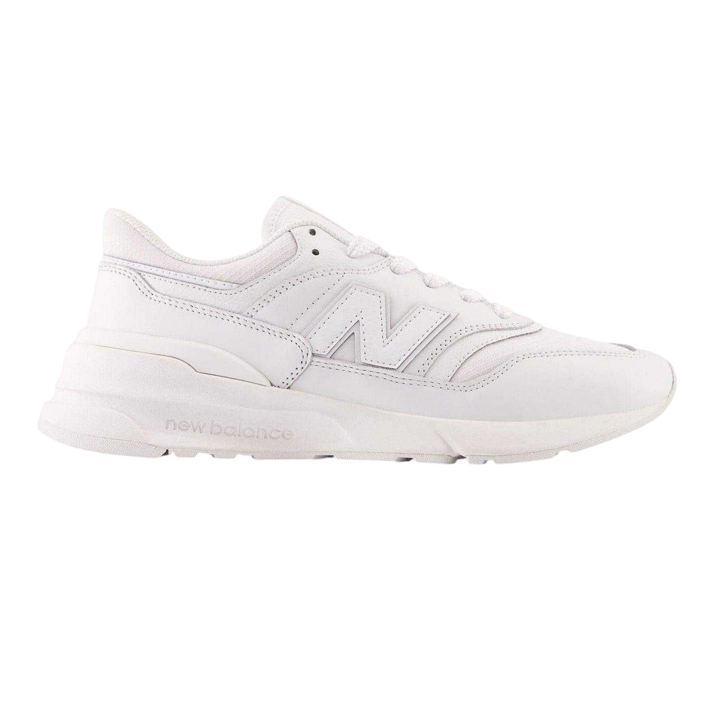 White - Front - New Balance Mens 977r Leather Flat Trainers
