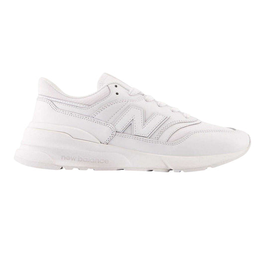 White - Front - New Balance Mens 977r Leather Flat Trainers