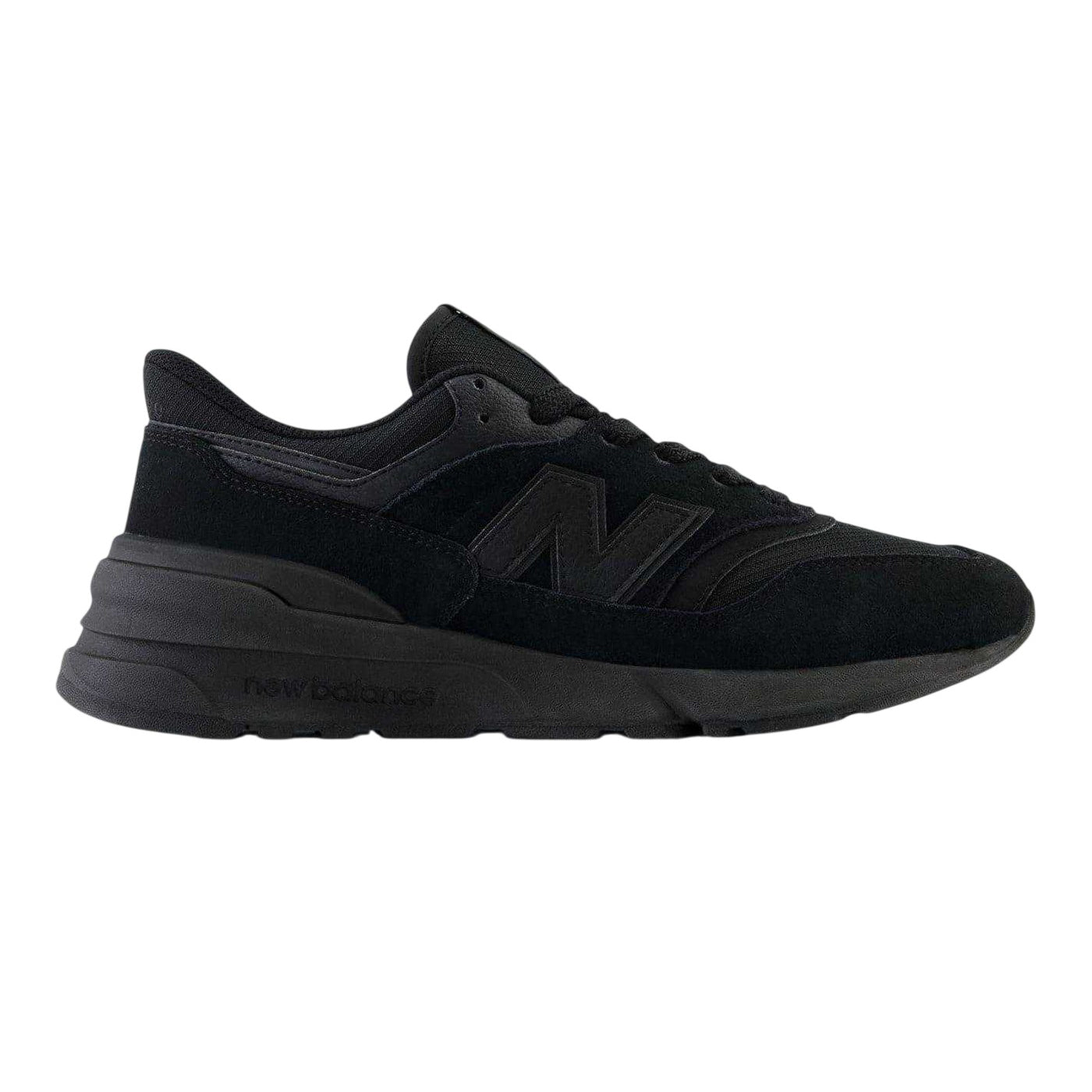Black - Front - New Balance Mens 977r Leather Flat Trainers