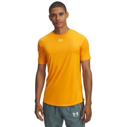 Orange-Grey - Front - Under Armour Mens Challenger Pro Crew Neck T-Shirt