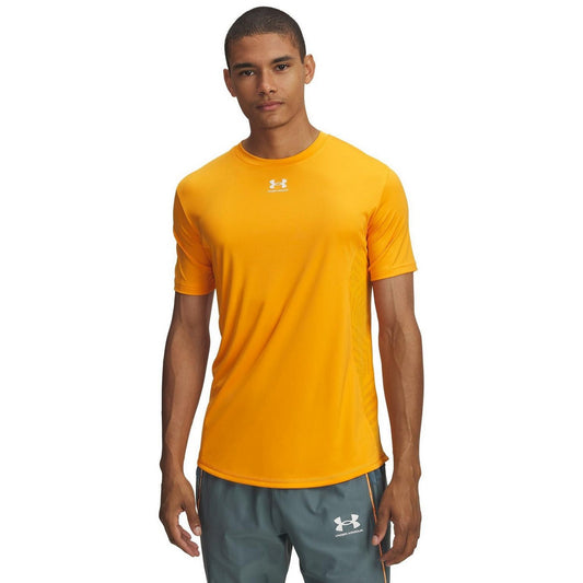 Orange-Grey - Front - Under Armour Mens Challenger Pro Crew Neck T-Shirt