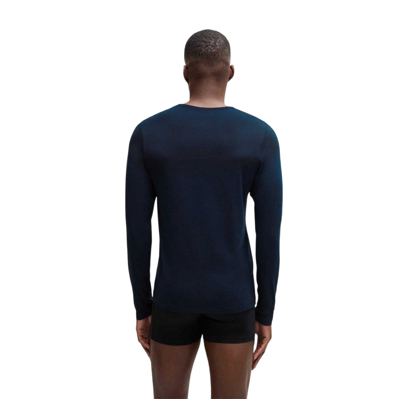 White-Navy-Black - Back - Boss Mens Logo Long-Sleeved T-Shirt (Pack of 3)