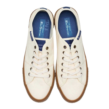 Off White - Side - Ben Sherman Mens Canvey Canvas Trainers