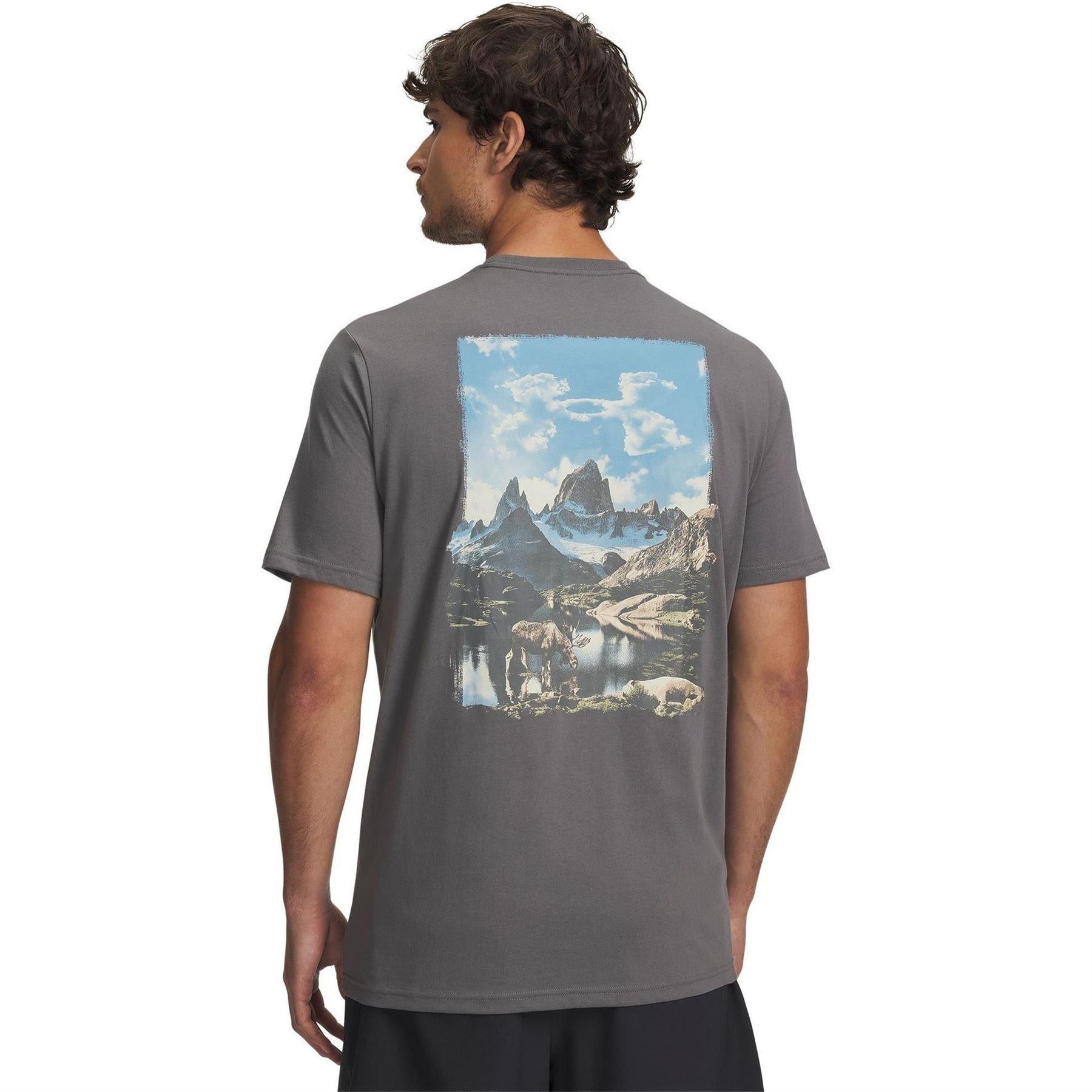 Green-White - Back - Under Armour Mens Mountain T-Shirt