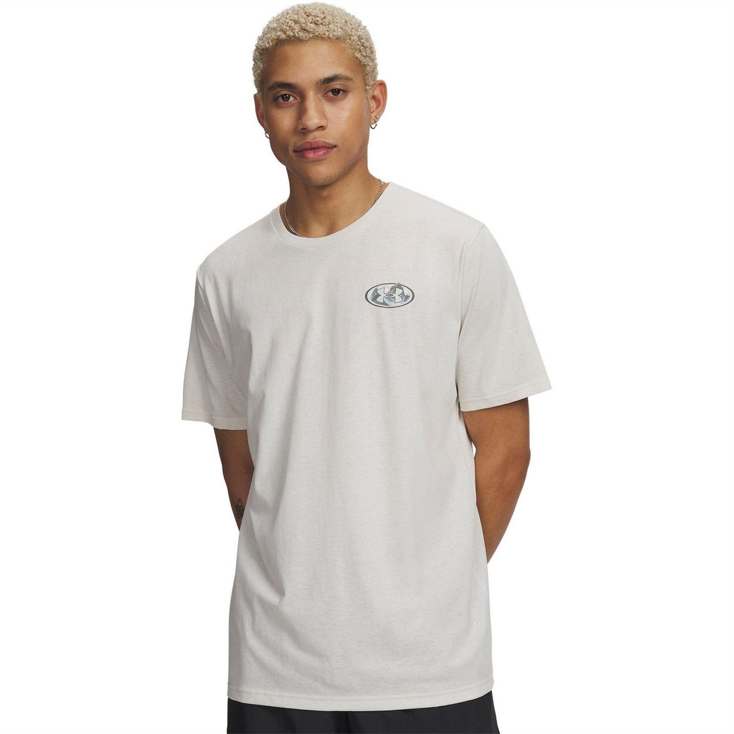 Stone-Green - Front - Under Armour Mens Mountain T-Shirt