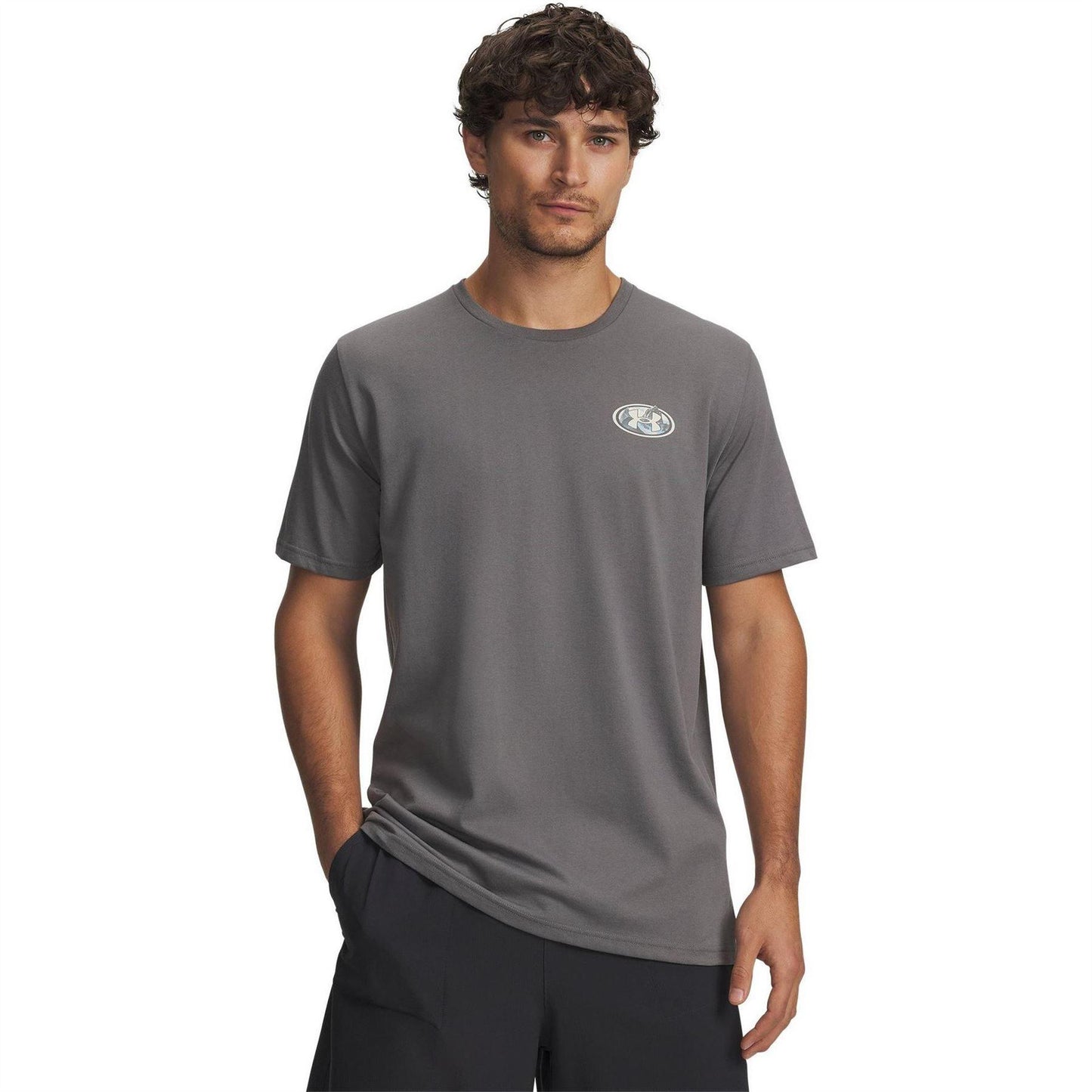 Green-White - Front - Under Armour Mens Mountain T-Shirt
