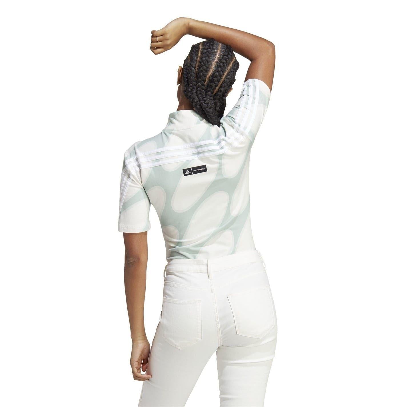 White - Back - Adidas Womens-Ladies Marimekko Future Icons Slim Short-Sleeved Bodysuit
