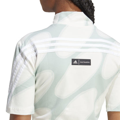 White - Side - Adidas Womens-Ladies Marimekko Future Icons Slim Short-Sleeved Bodysuit
