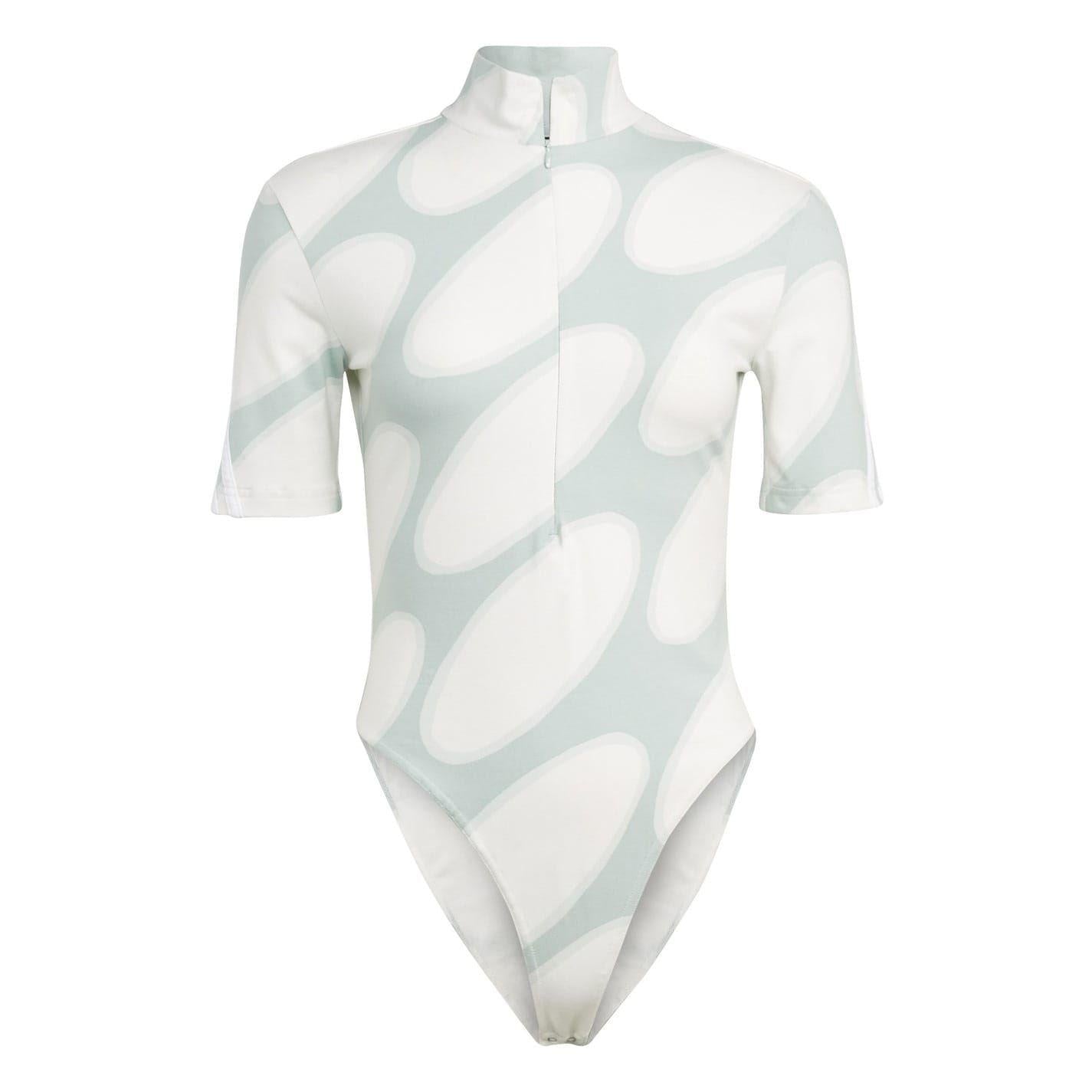 White - Front - Adidas Womens-Ladies Marimekko Future Icons Slim Short-Sleeved Bodysuit