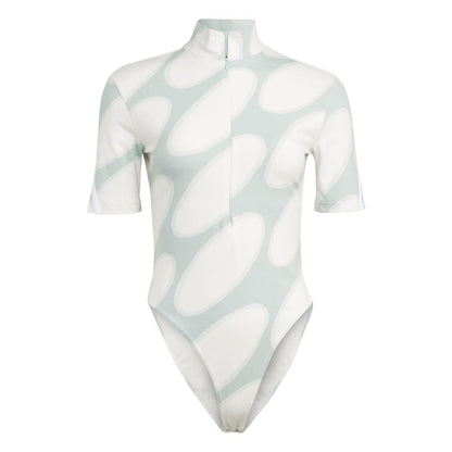 White - Front - Adidas Womens-Ladies Marimekko Future Icons Slim Short-Sleeved Bodysuit