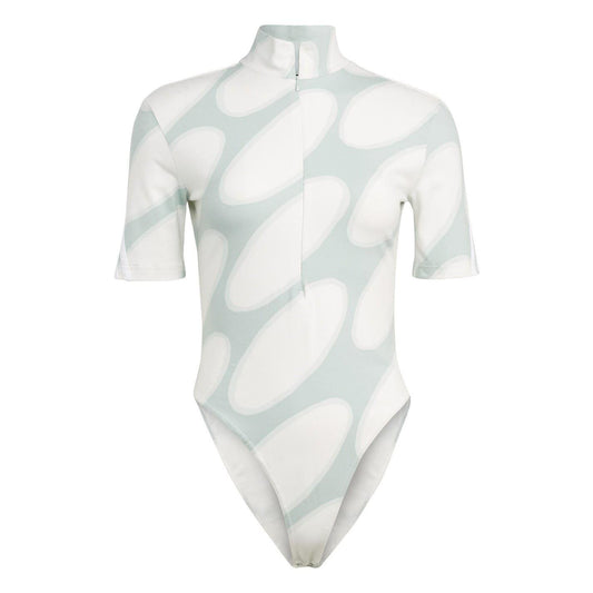 White - Front - Adidas Womens-Ladies Marimekko Future Icons Slim Short-Sleeved Bodysuit