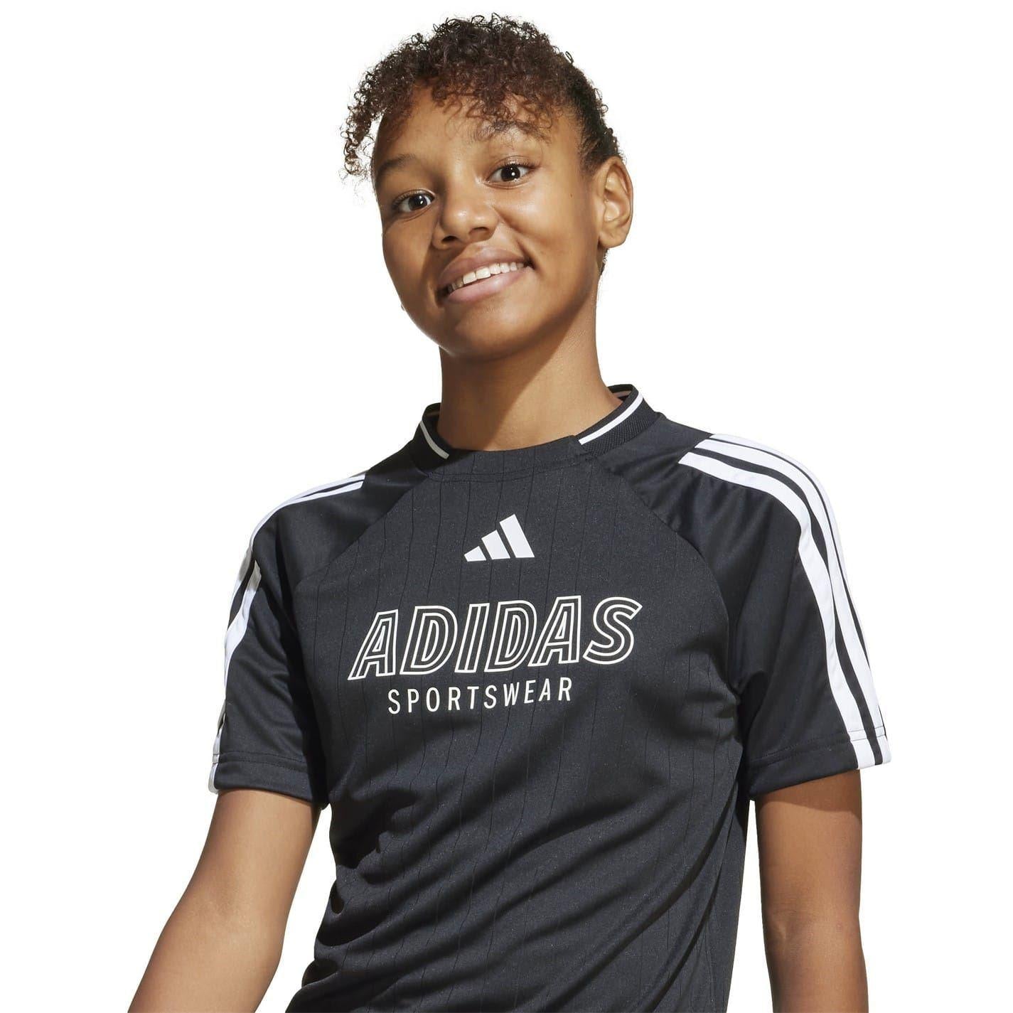 Black-White - Side - Adidas Childrens-Kids House Of Tiro Football Jersey