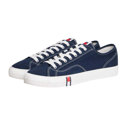 Night Navy - Pack Shot - Tommy Jeans Mens Canvas Flat Trainers