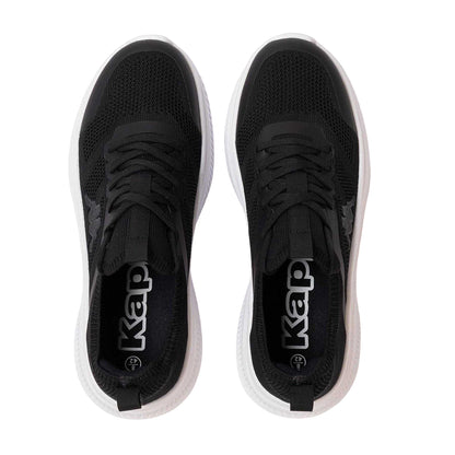 Black-White - Side - Kappa Mens Prati Knitted Platform Trainers