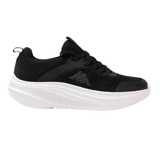 Black-White - Front - Kappa Mens Prati Knitted Platform Trainers