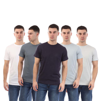 Multicoloured - Front - Duck and Cover Mens Demtare T-Shirt (Pack of 5)