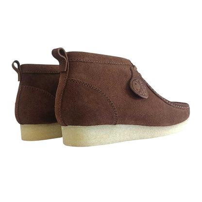 Brown - Back - Pretty Green Mens Koala Leather Ankle Boots