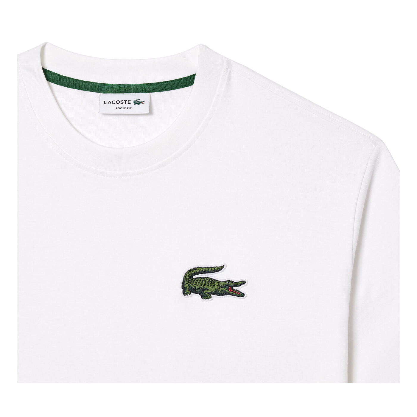 White - Back - Lacoste Unisex Adult Embroidered Logo Loose Fit T-Shirt
