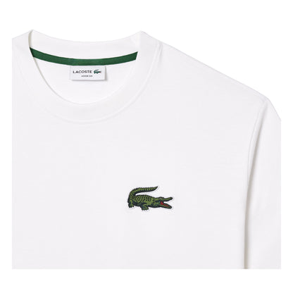 White - Back - Lacoste Unisex Adult Embroidered Logo Loose Fit T-Shirt