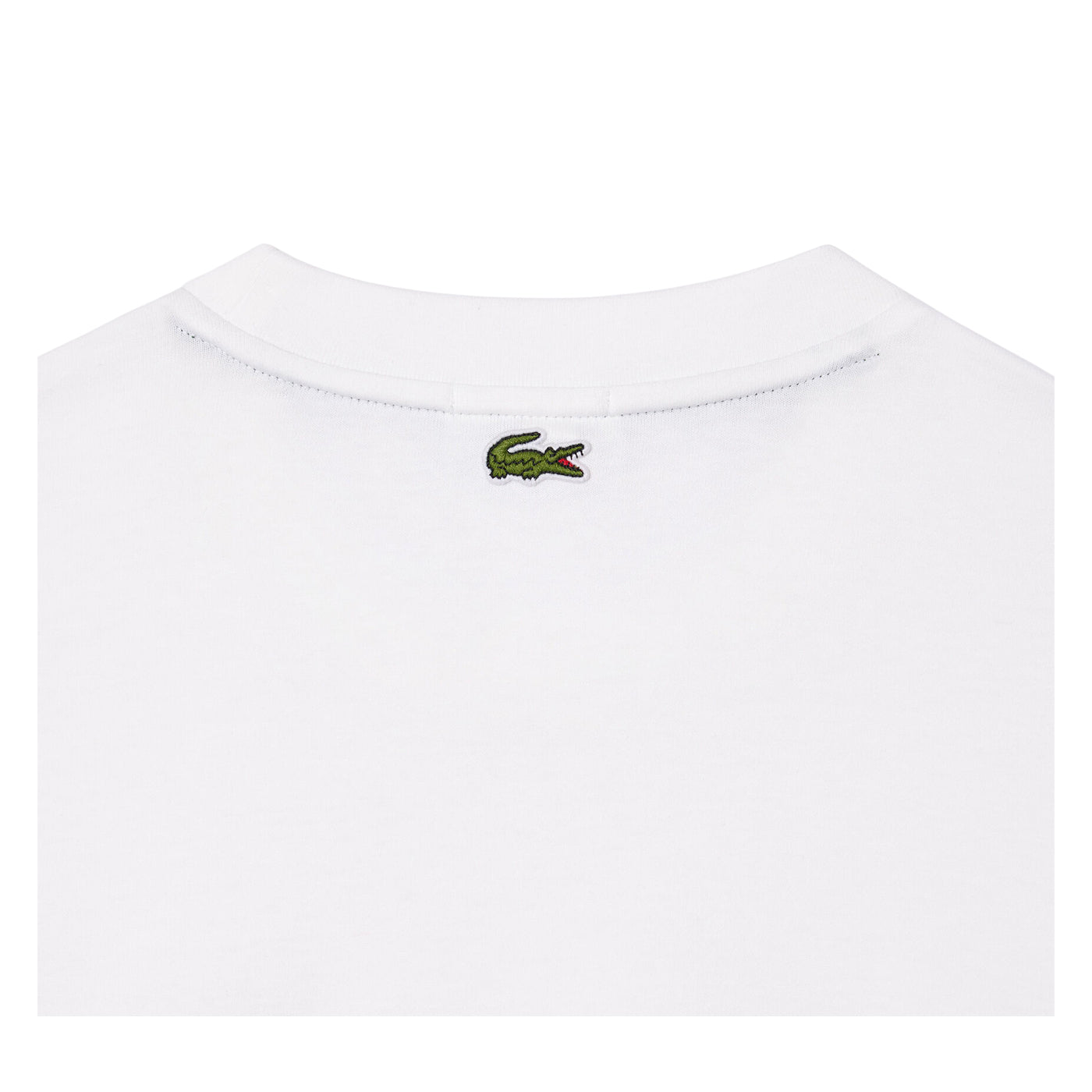 White - Side - Lacoste Unisex Adult Embroidered Logo Loose Fit T-Shirt