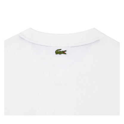 White - Side - Lacoste Unisex Adult Embroidered Logo Loose Fit T-Shirt
