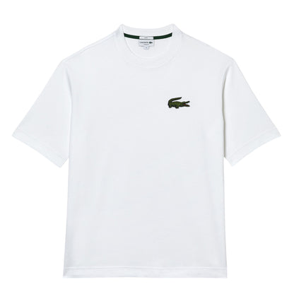 White - Front - Lacoste Unisex Adult Embroidered Logo Loose Fit T-Shirt