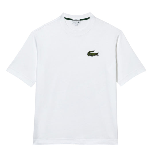 White - Front - Lacoste Unisex Adult Embroidered Logo Loose Fit T-Shirt