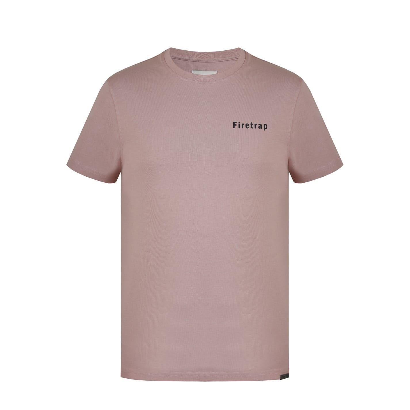 Dusty Rose - Front - Firetrap Mens Cotton T-Shirt