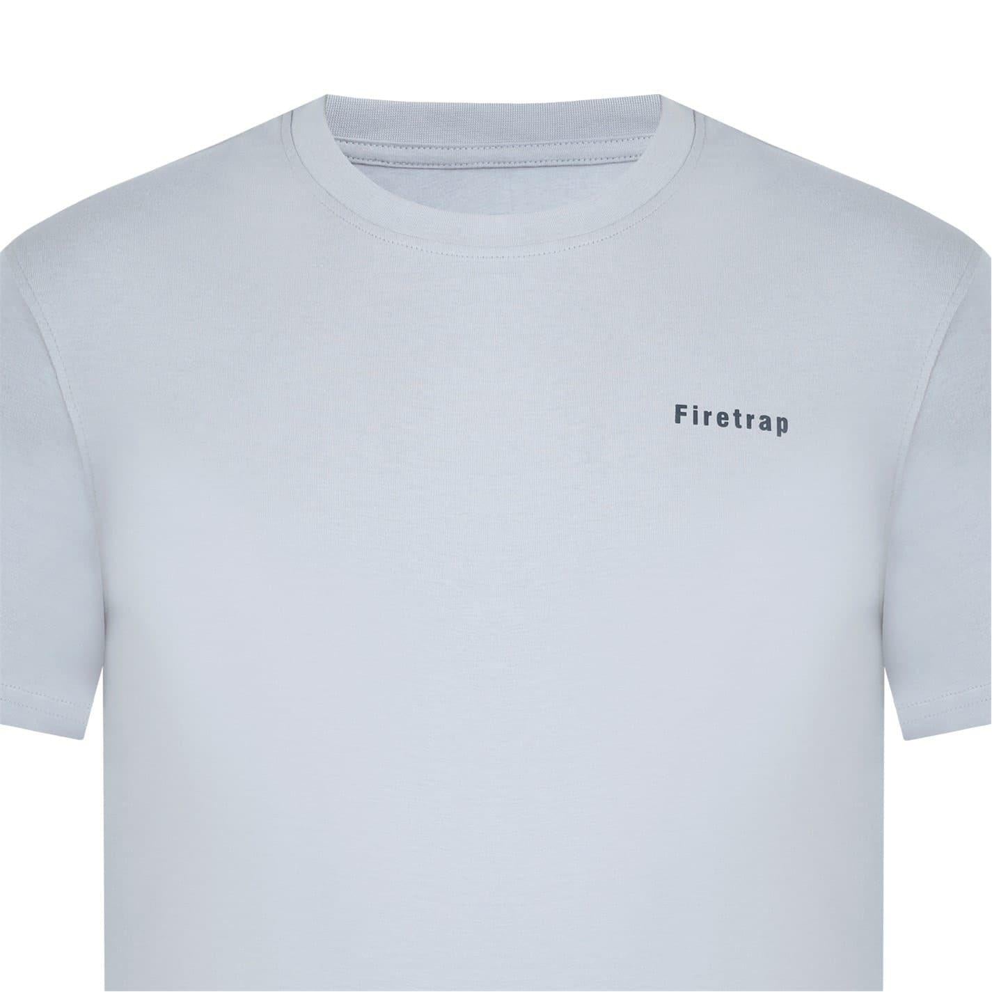 Grey - Side - Firetrap Mens Cotton T-Shirt