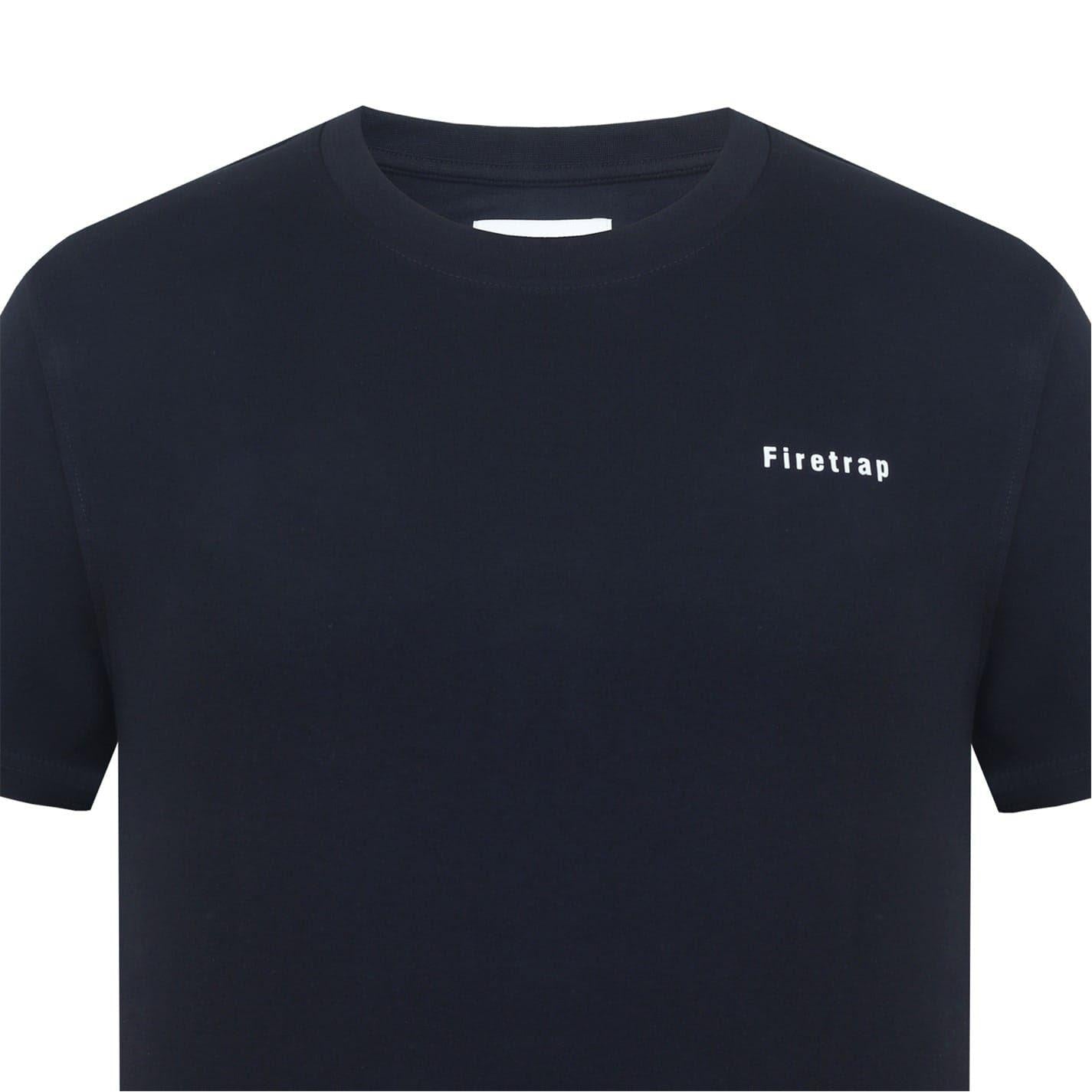 Black - Side - Firetrap Mens Cotton T-Shirt