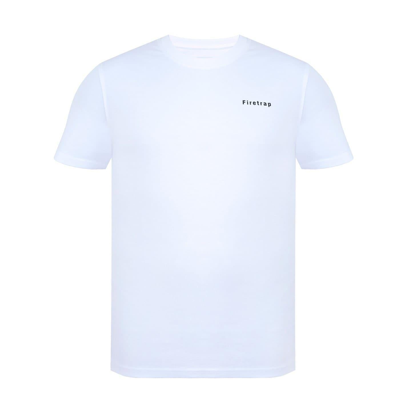 White - Front - Firetrap Mens Cotton T-Shirt