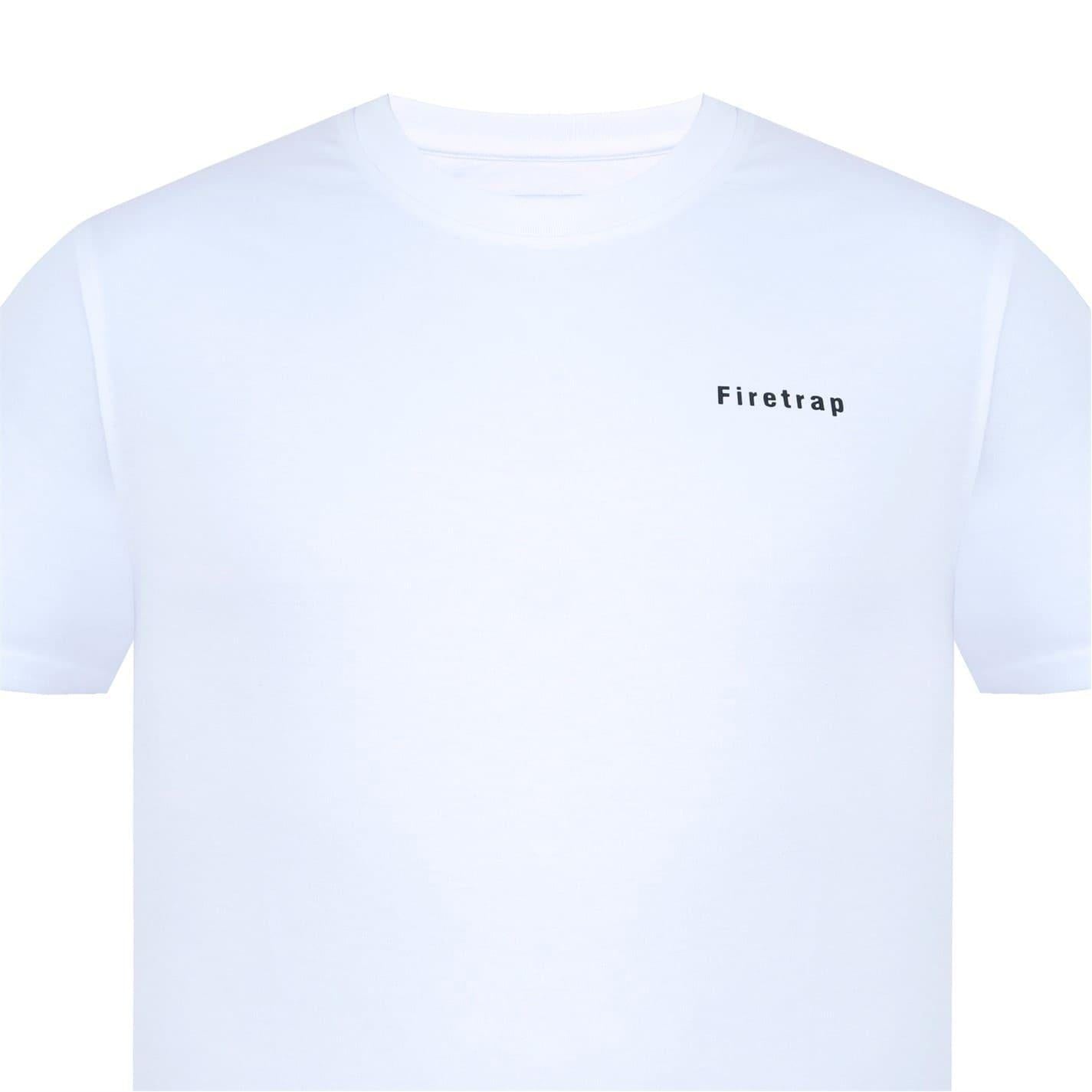 White - Side - Firetrap Mens Cotton T-Shirt