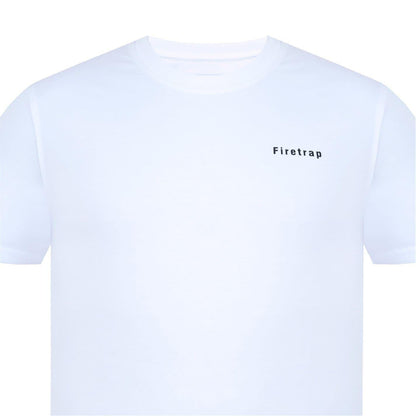 White - Side - Firetrap Mens Cotton T-Shirt