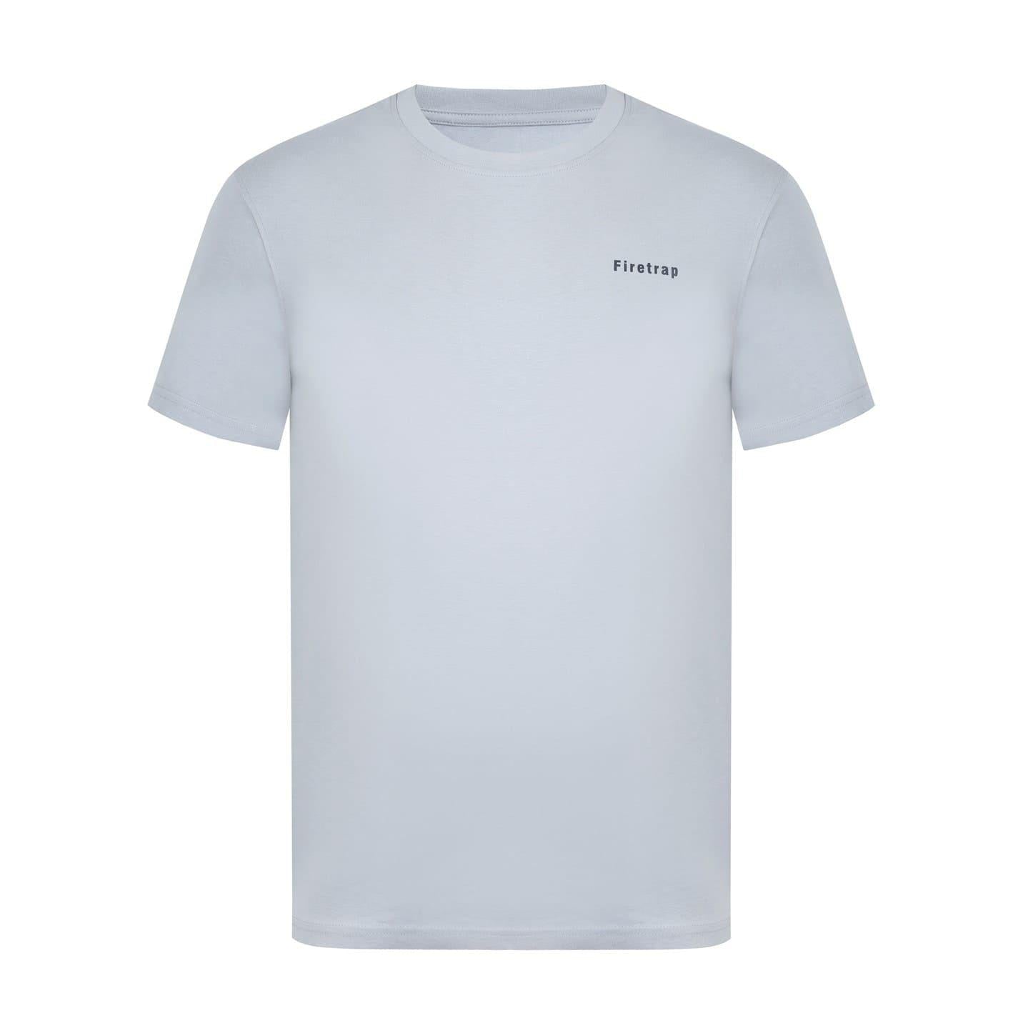 Grey - Front - Firetrap Mens Cotton T-Shirt