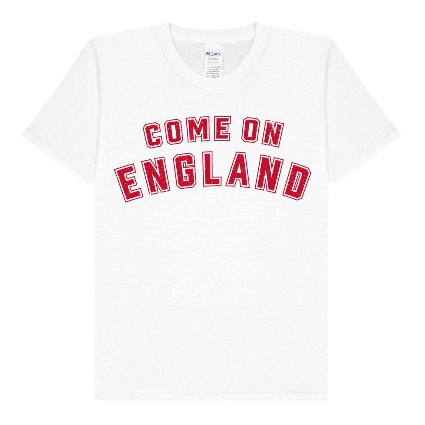 White - Front - AWD Childrens-Kids Come On England T-Shirt