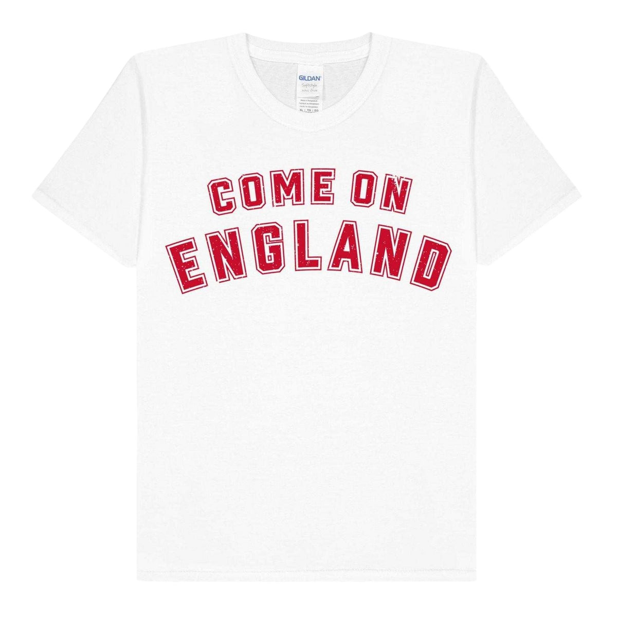 White - Front - AWD Childrens-Kids Come On England T-Shirt