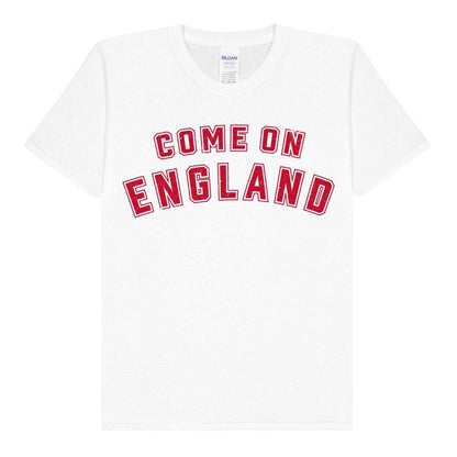 White - Front - AWD Childrens-Kids Come On England T-Shirt