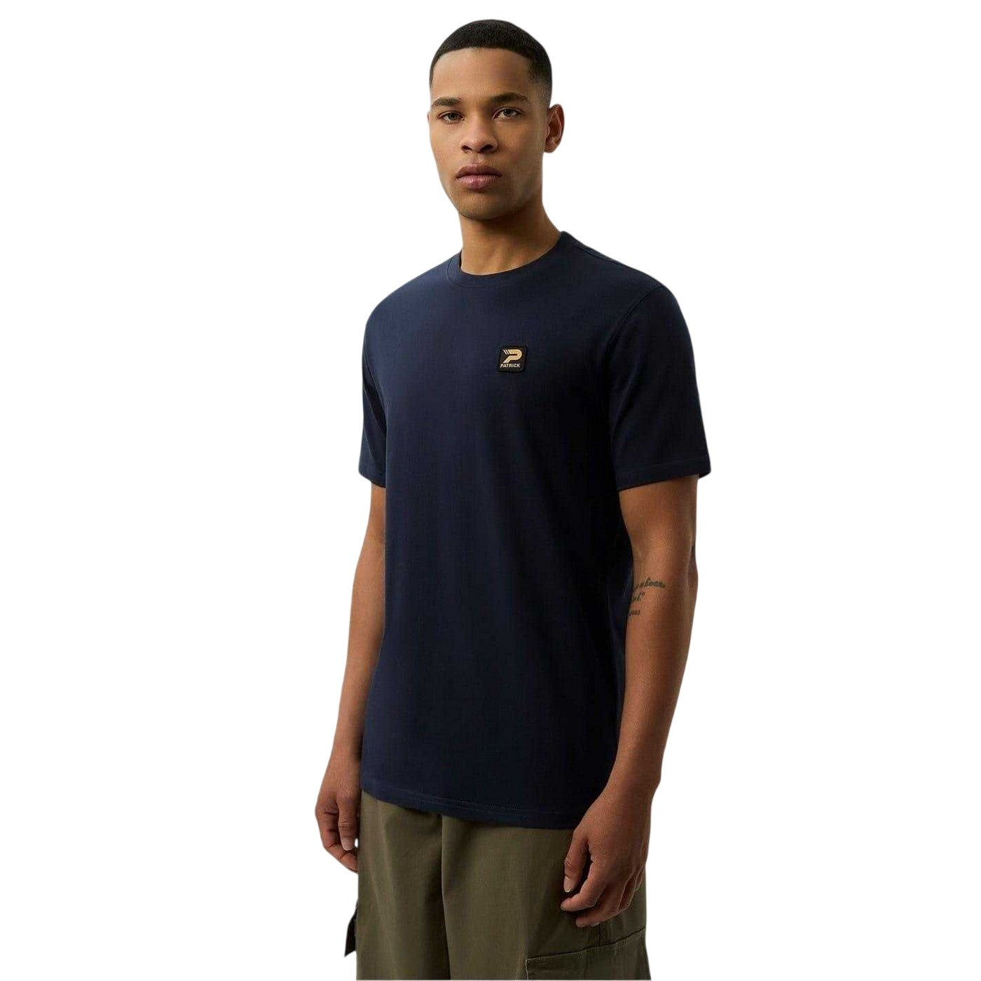 Navy - Front - Patrick Mens Campbell Cotton Regular T-Shirt