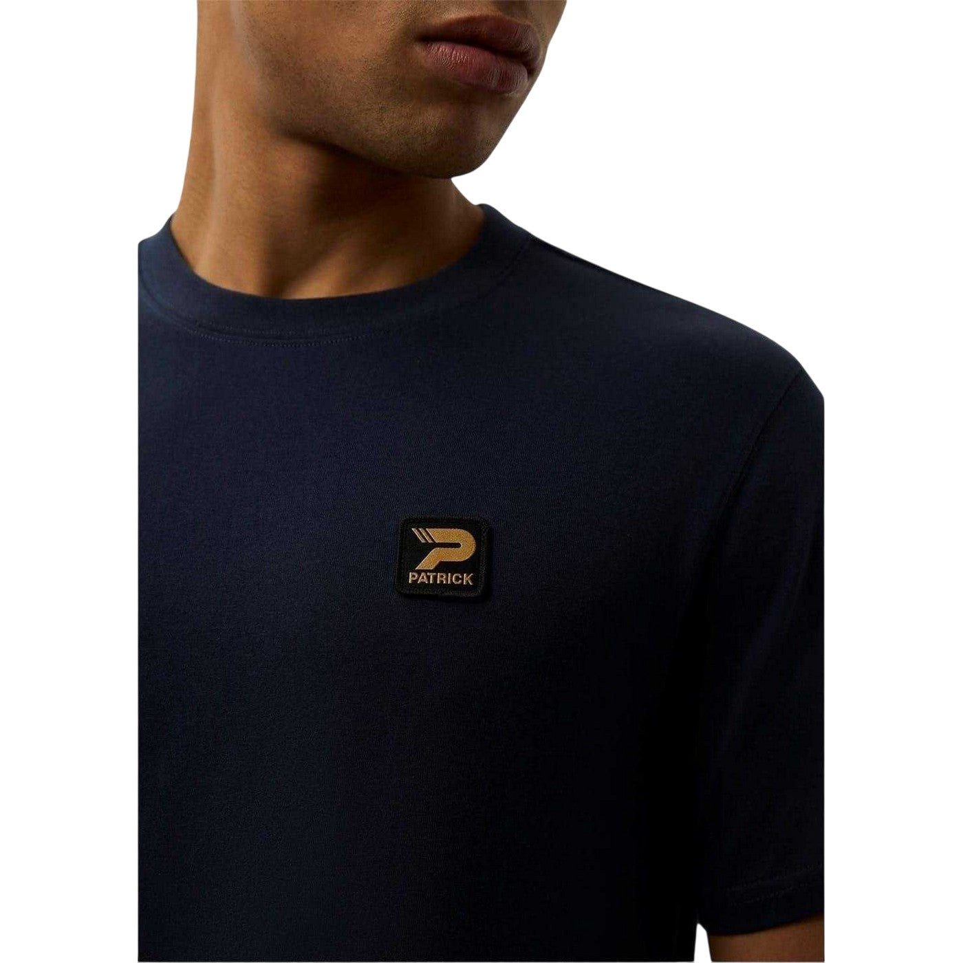 Navy - Side - Patrick Mens Campbell Cotton Regular T-Shirt