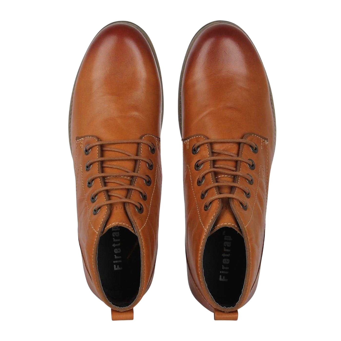 Dark Tan - Lifestyle - Firetrap Mens Casca Vintage Look Leather Casual Flat Boots