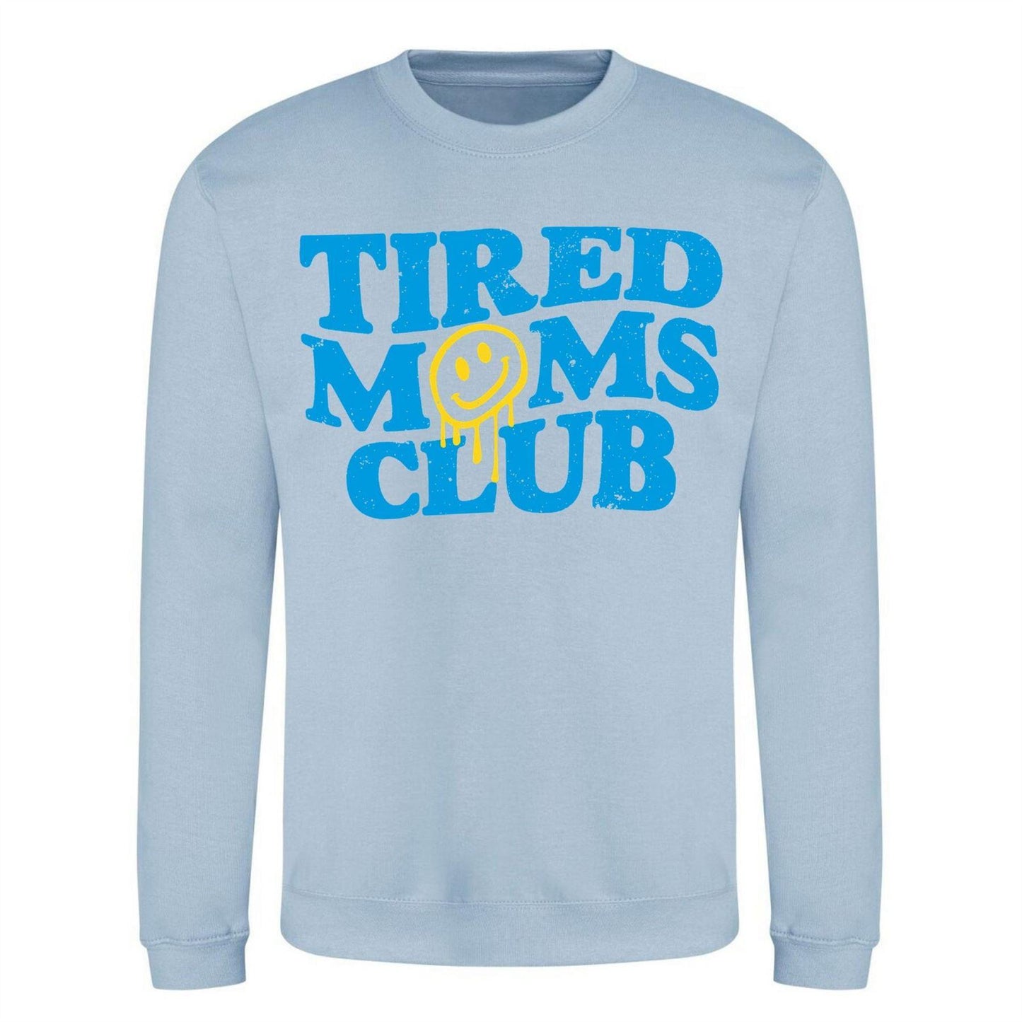 Blue - Front - AWD Womens-Ladies Tired Mums Club Sweatshirt