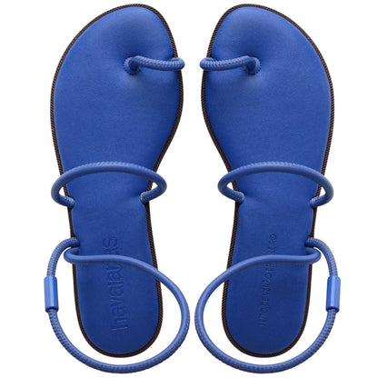 Navy Blue - Back - Havaianas Womens-Ladies Una Toe Post Sandals