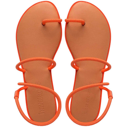 Beige - Back - Havaianas Womens-Ladies Una Toe Post Sandals