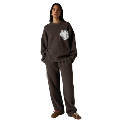 Brown - Side - Couture Womens-Ladies Fluffy Winter Sweater Top
